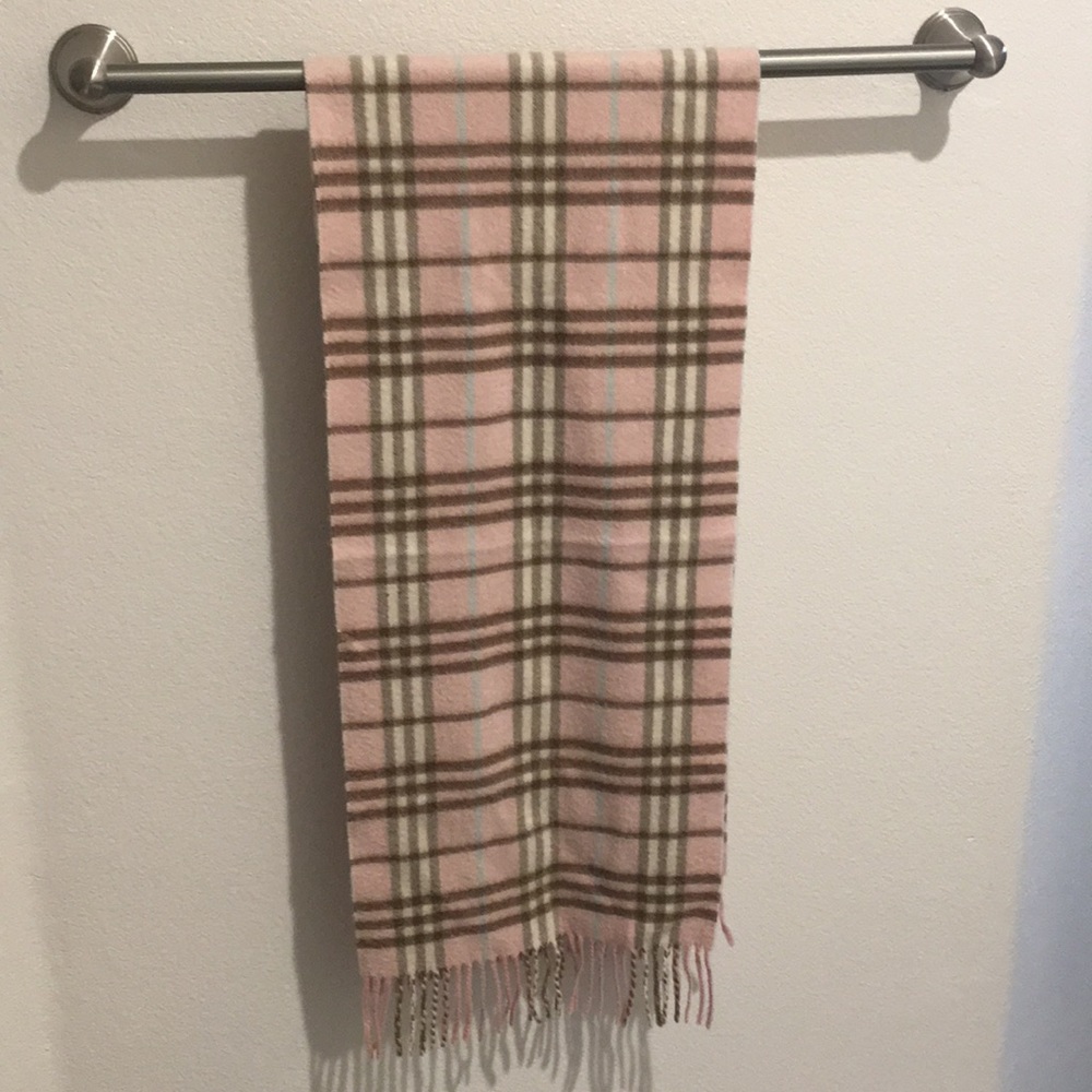 Pink Burberry Cashmere Scarf classic nova check